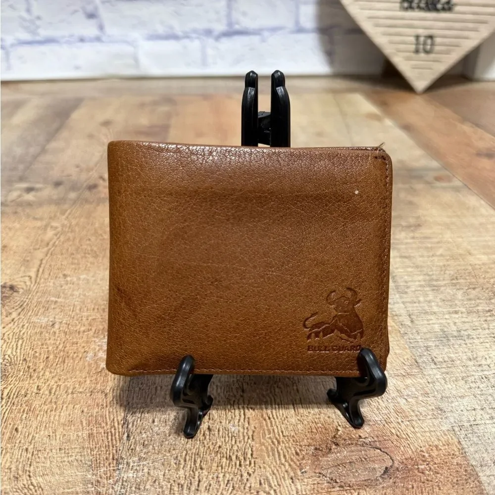 BULL GUARD Mens RFID Blocking Bifold Wallet Soft Genuine leather